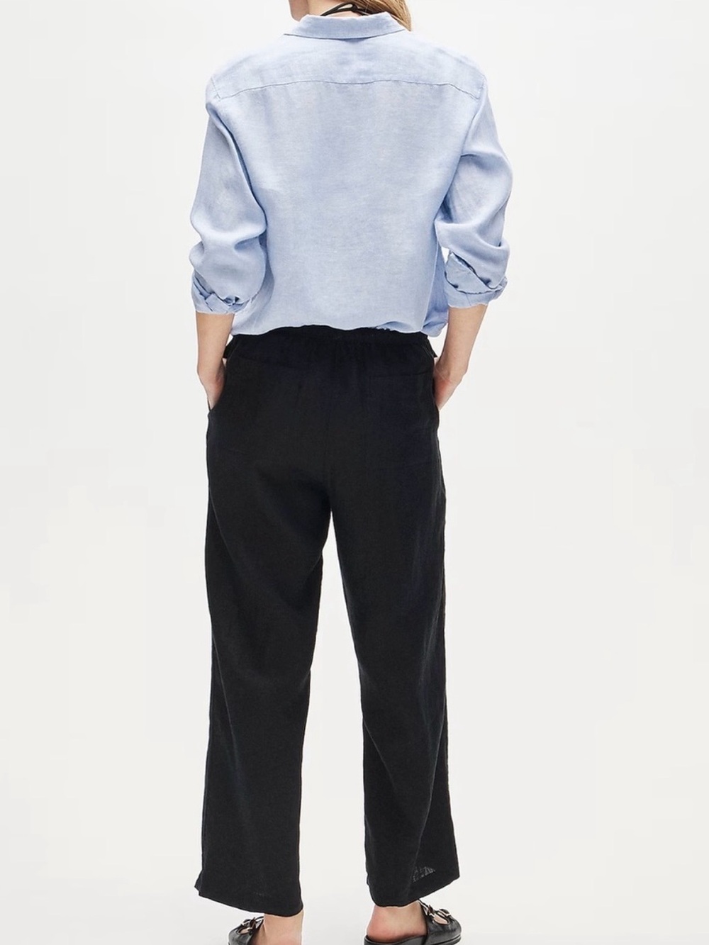 J. Crew Soleil Wide Leg 100% Linen Pants Black Size Medium - Picture 6 of 13